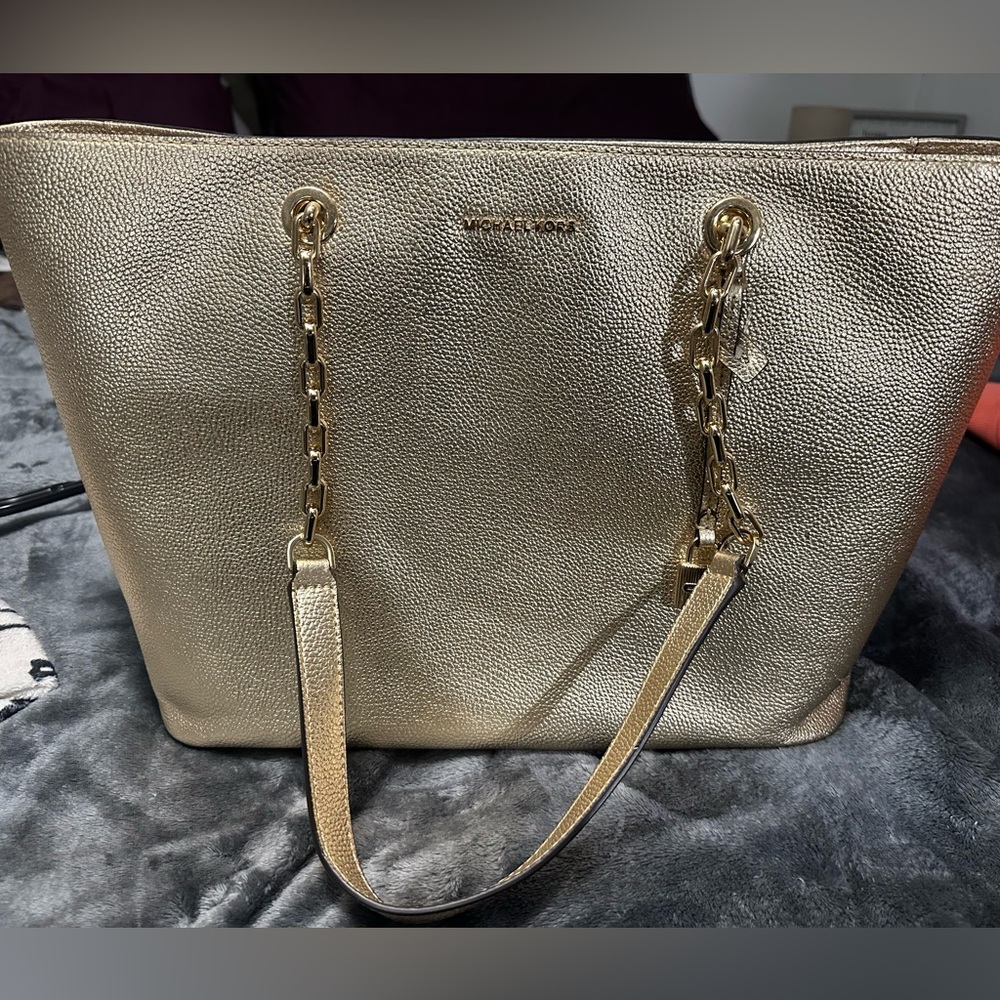 Gold Michael Kors purse